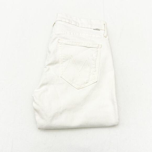 Mother Looker Ankle Fray Tea and Biscuits Cream White Denim Jeans Size 28 - Picture 1 of 9